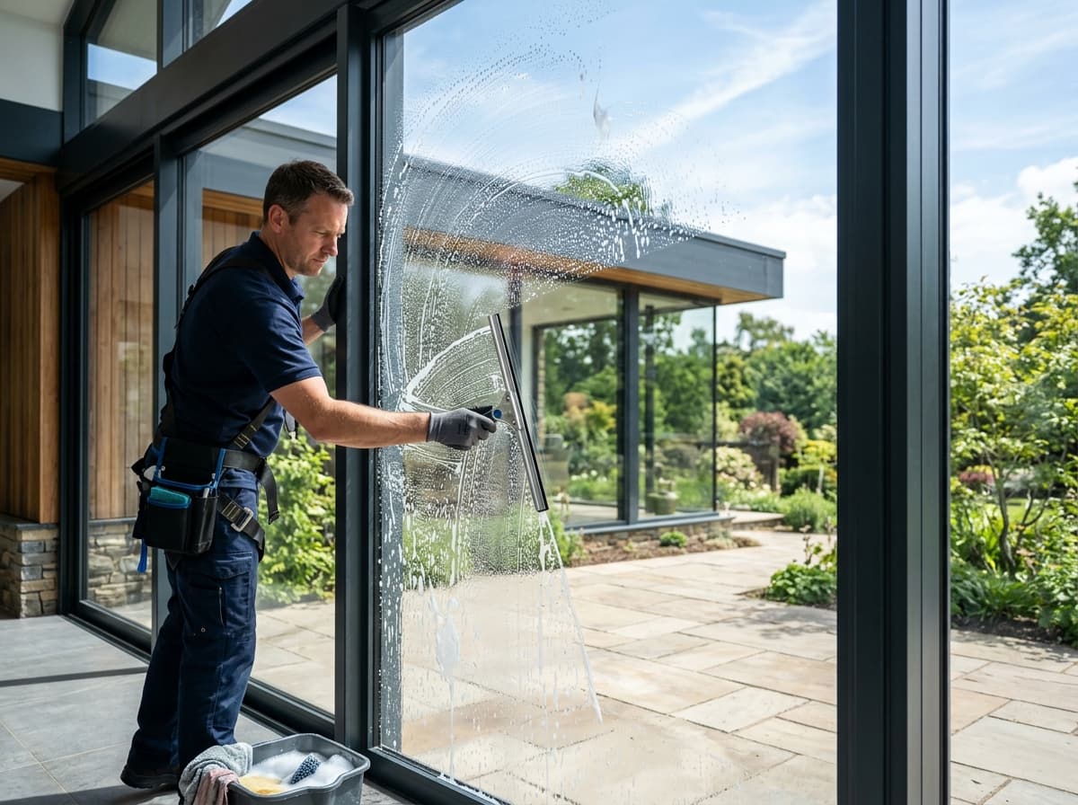 Illustratie van de dienst Glazenwasser